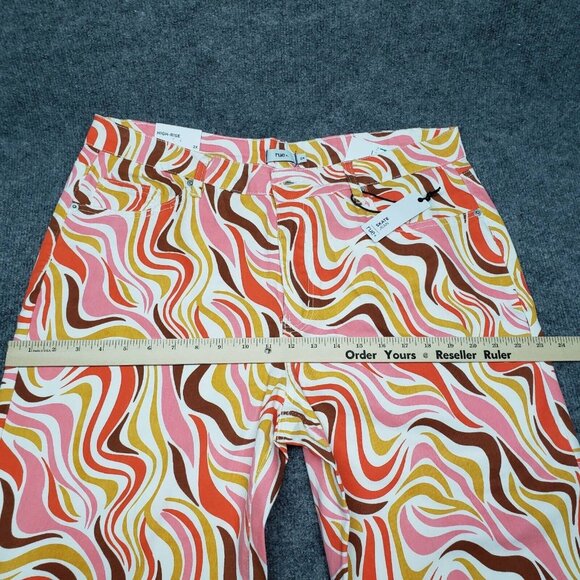 Rue21 Jeans Womens Plus 2X Multicolor Denim Skate Straight Leg Wavy Stretch New - Picture 8 of 12